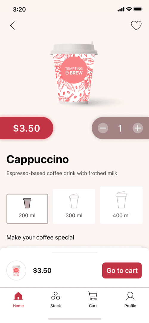 Mobile app concept screens